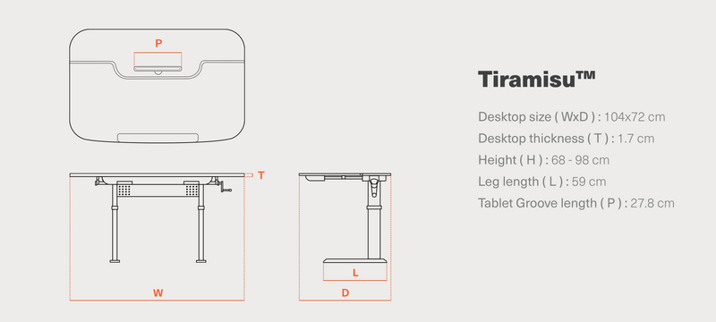 Tiramisu Manual Height-Adjustable Desk