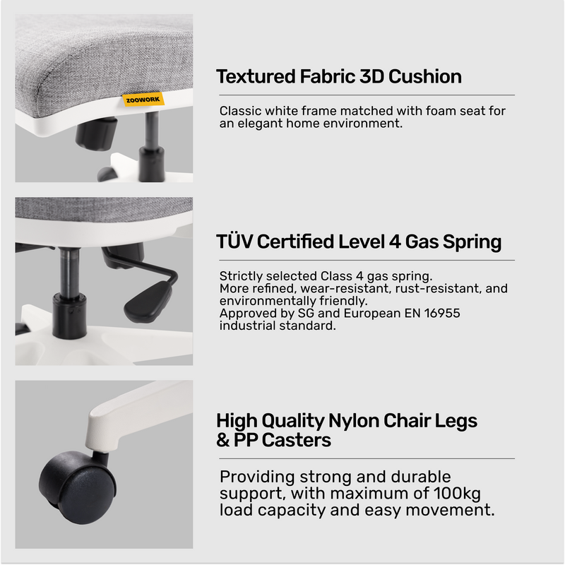 Kangaroo™ White Ergonomic Chair
